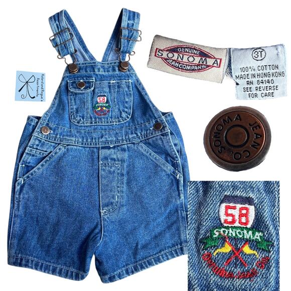 Sonoma Genuine Jean Co. Denim Overalls Kids Sz 3T - Picture 1 of 5